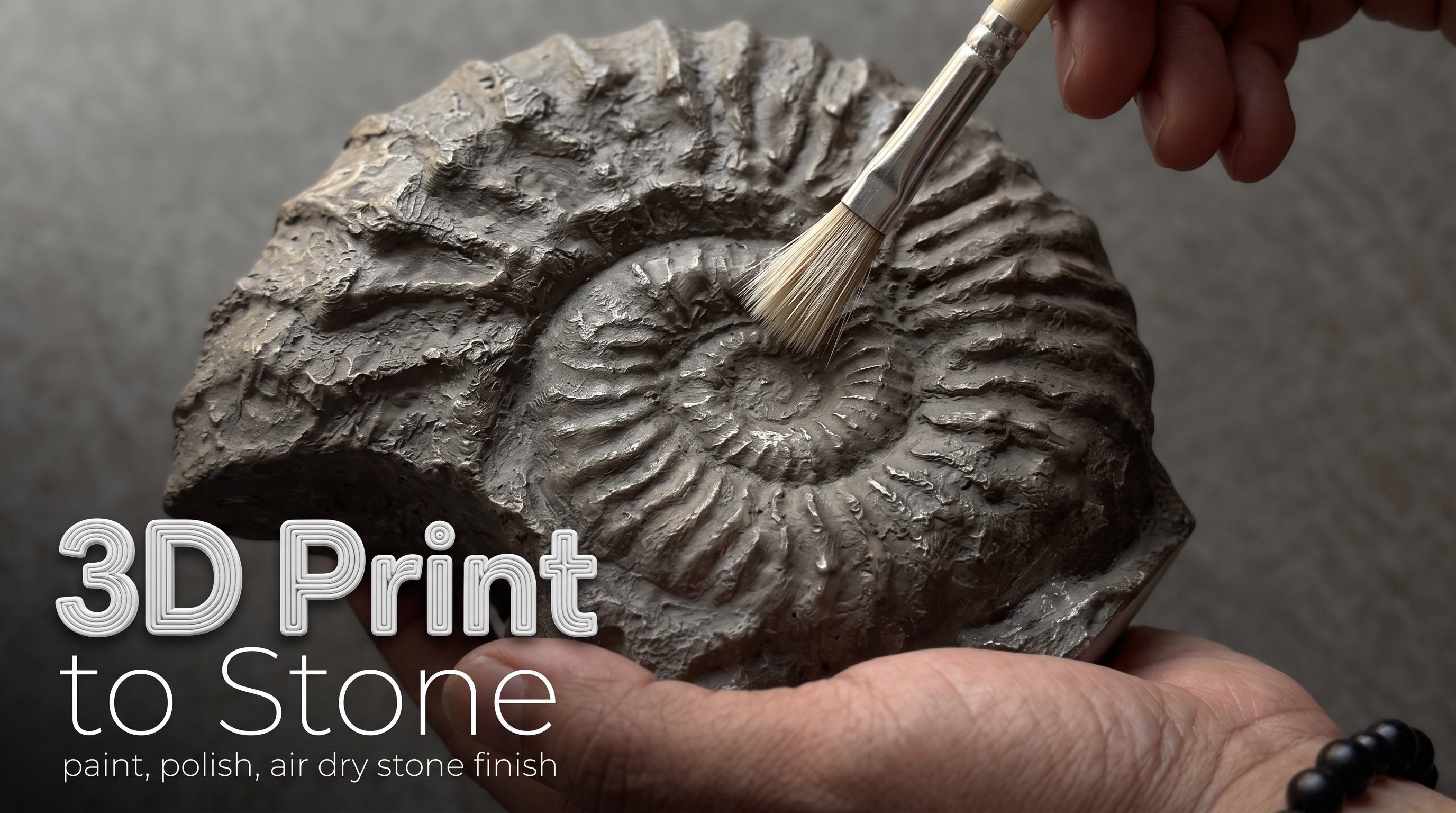 Load video: Before after of coating a 3d print with a concrete stone paint