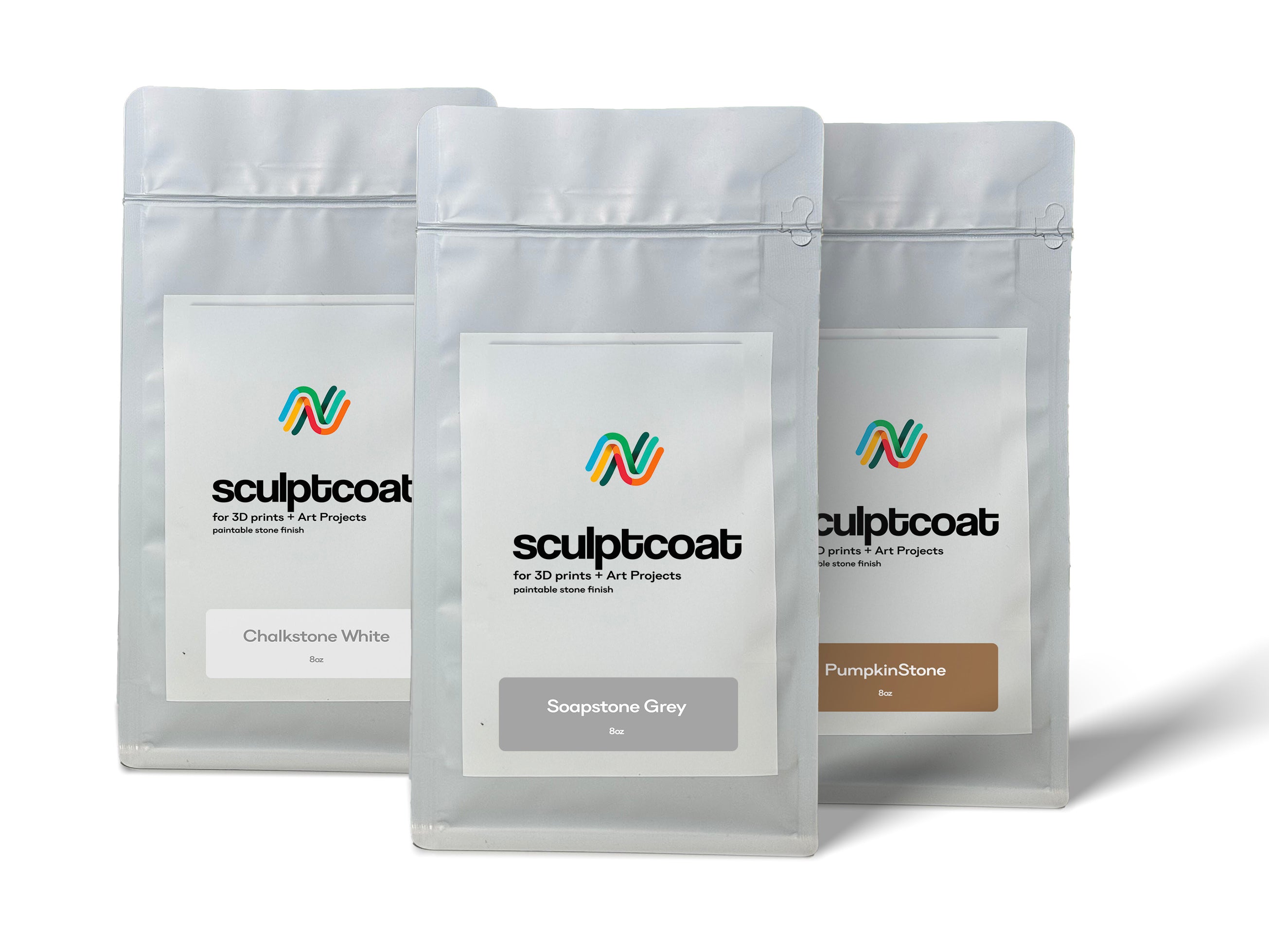 Sculptcoat Color Creator Sampler – 3× 8oz Bags | DIY Stone Coating for 3D Prints, Crafts & Décor