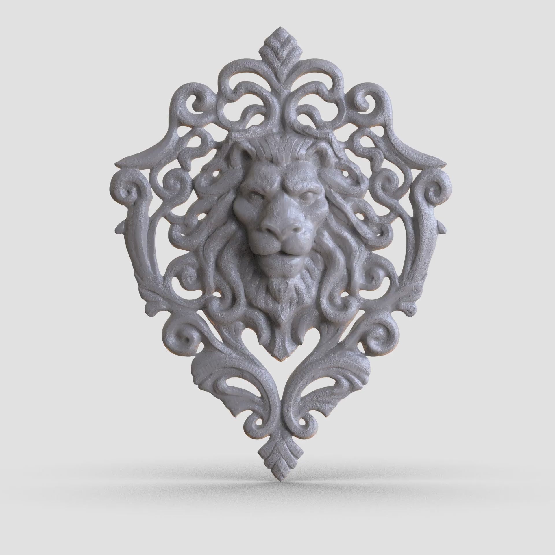 Load video: Sculpted Lion Wall Decor STL - 3D Model