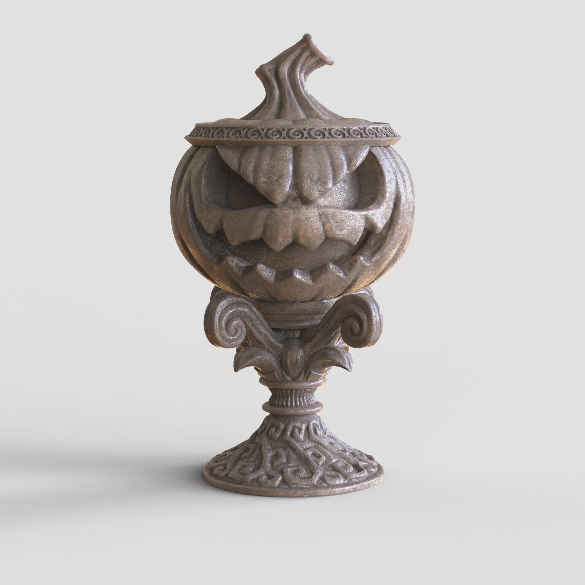Load video: Pumpkin Chalice with Lid STL - 3D Model
